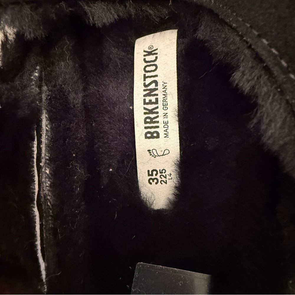 Birkenstock Arizona Black Shearling Wool - Adjustable Sandals EUR 35 Women 4 NEW - Picture 6 of 7
